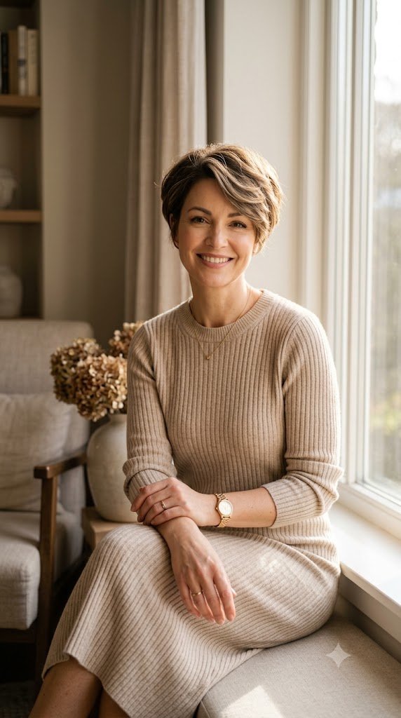Rounded Pixie Cut for Soft Elegance