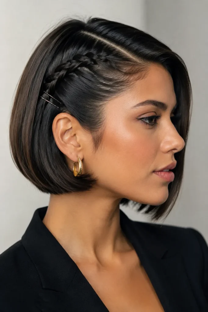 Side Braid on Short Hair