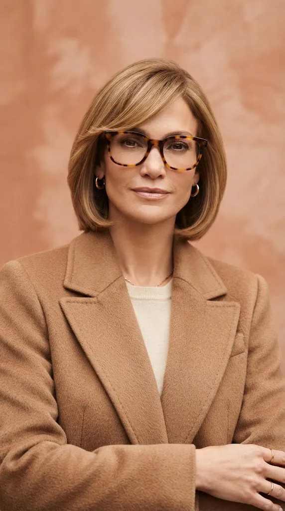 Side Swept Bangs for Glasses Wearers
