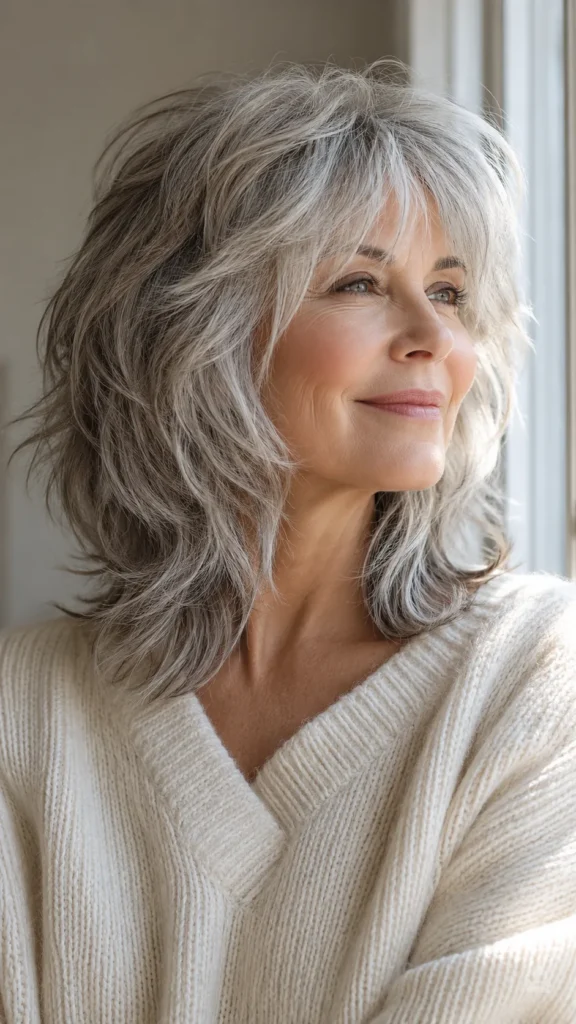 Silver and Gray Embracing Shag