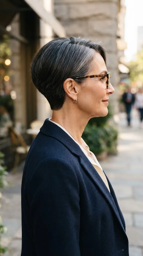 Stacked Bob For Glasses Wearers Nape High Version