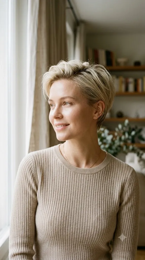 Textured Long Pixie for Fine or Thinning Crowns