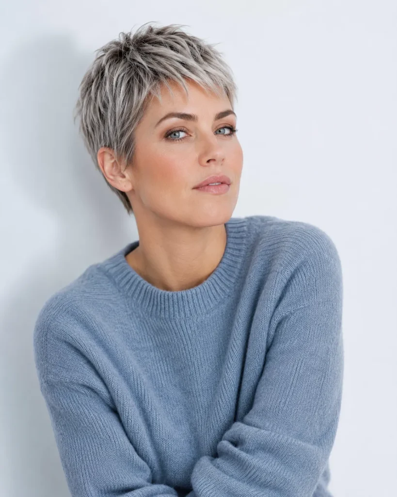  The Ash Blonde Textured Pixie