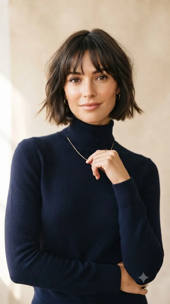 The Chin Length Bob with Bangs