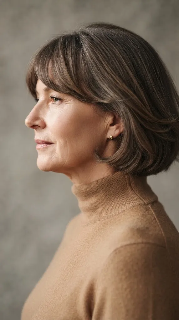 The Classic Chin Length Bob with Side Swept Bangs
