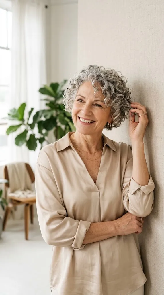 The Curly Gray Pixie