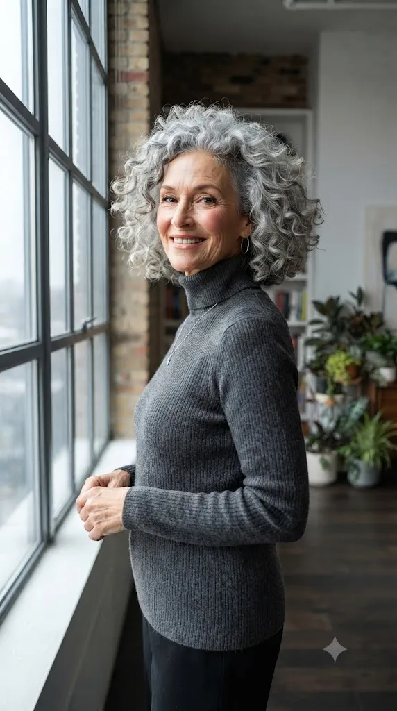 The Silver Fox Curly Bob