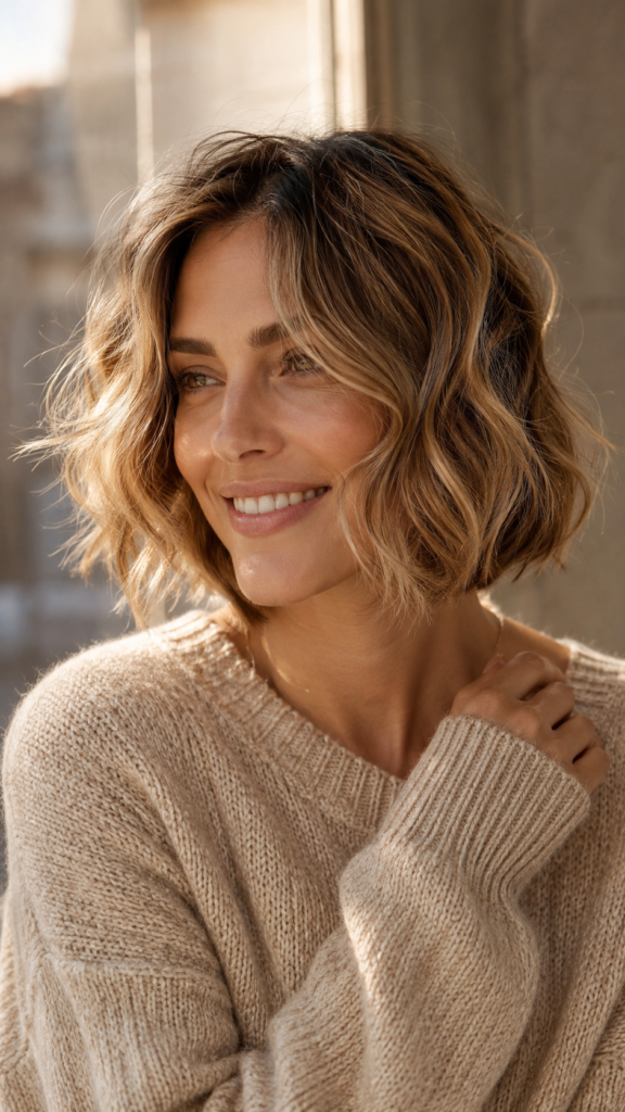 The Undone Wavy Bob for Fine Hair