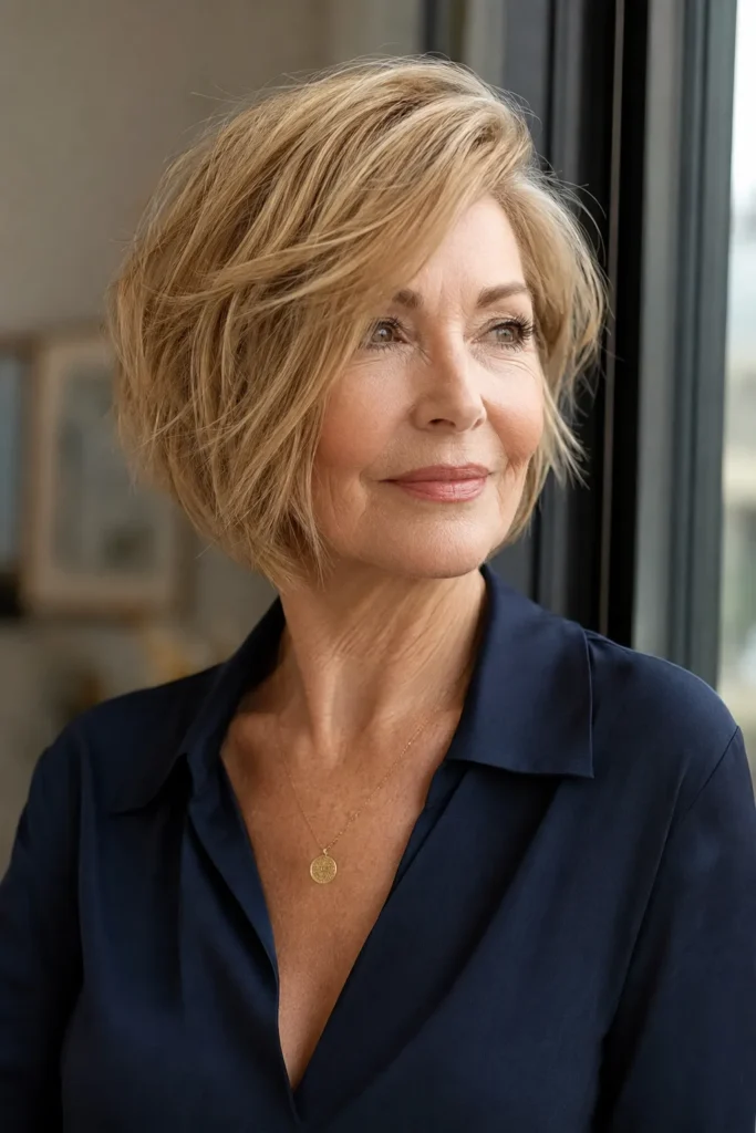 Undone Side Part Bob