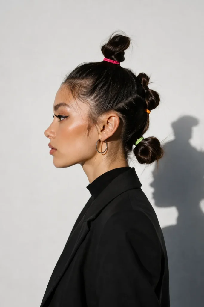 Vertical Stacked Space Buns