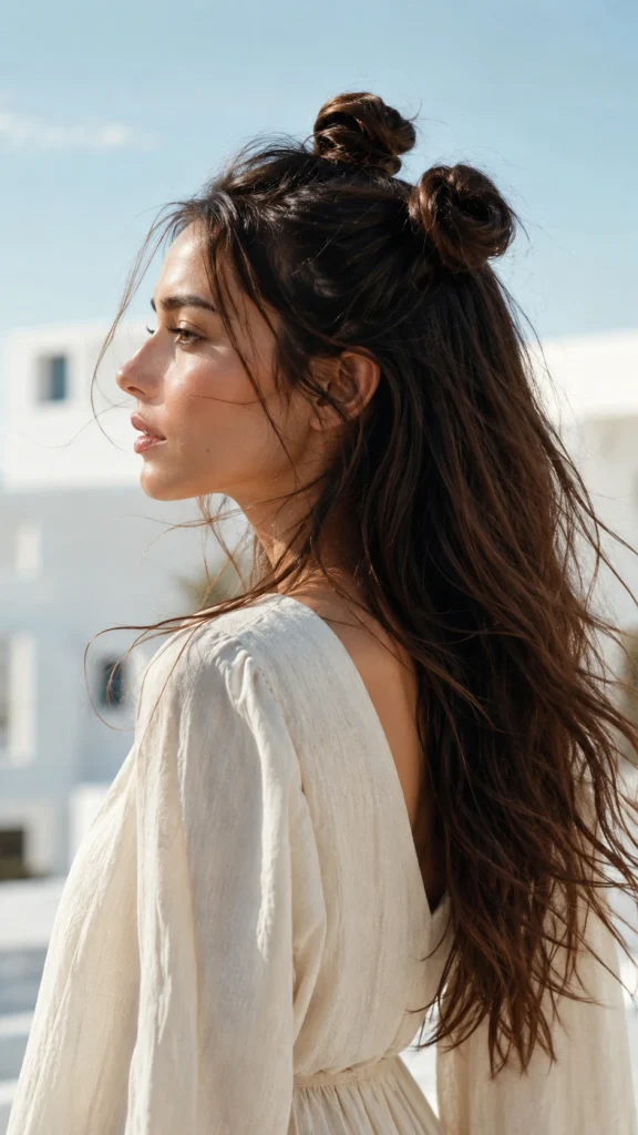 Half Up Space Buns