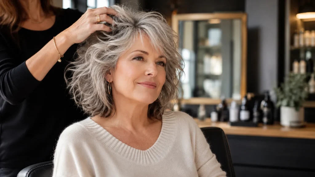 messy haircuts for women over 60 round face