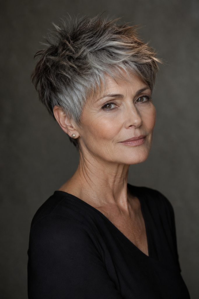 Grey Blend Messy Pixie