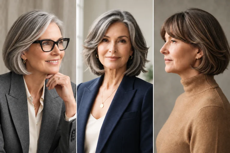 15 Slimming Bob Haircuts for Women Over 60 With Round Faces