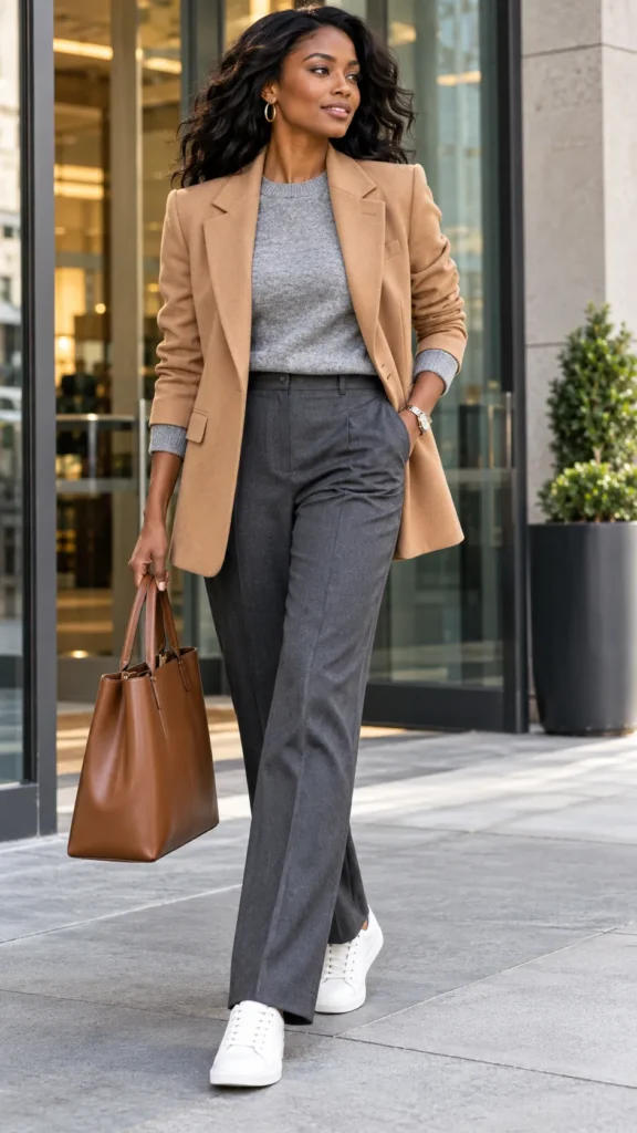 Blazer With Sweater And Trousers