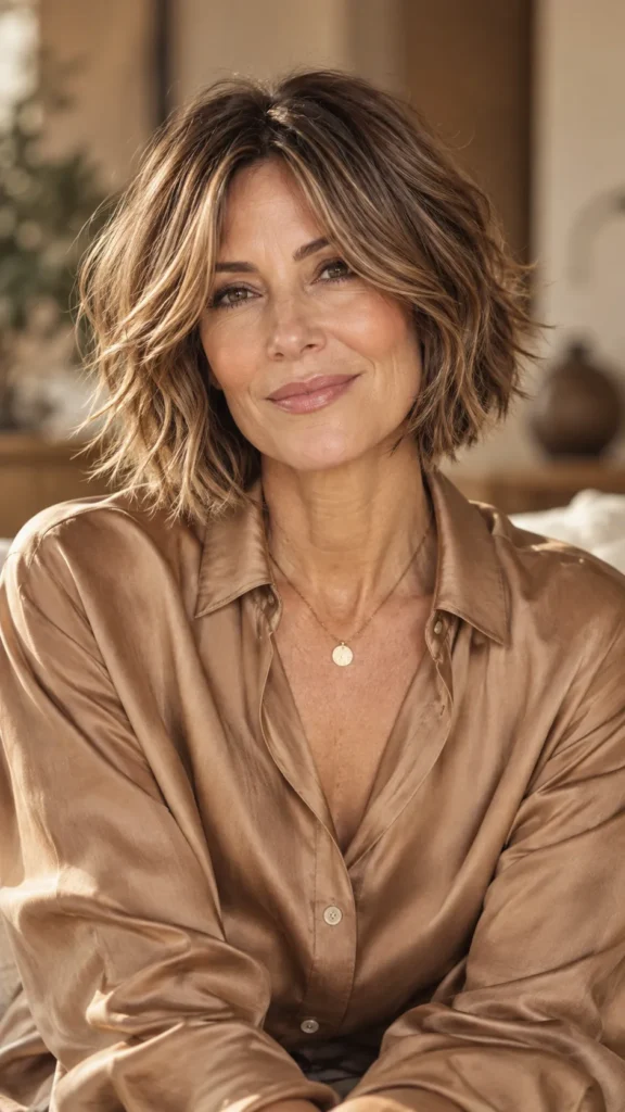 Choppy Layered Bob With Curtain Bangs