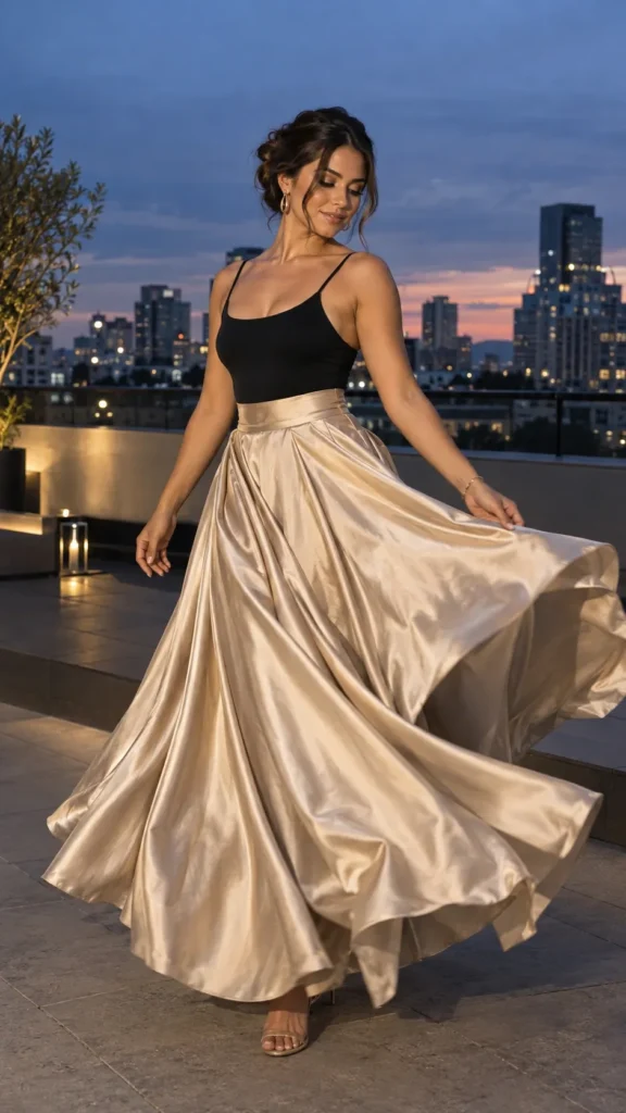 Date Night Outfit Two Fitted Top with a Full Skirt