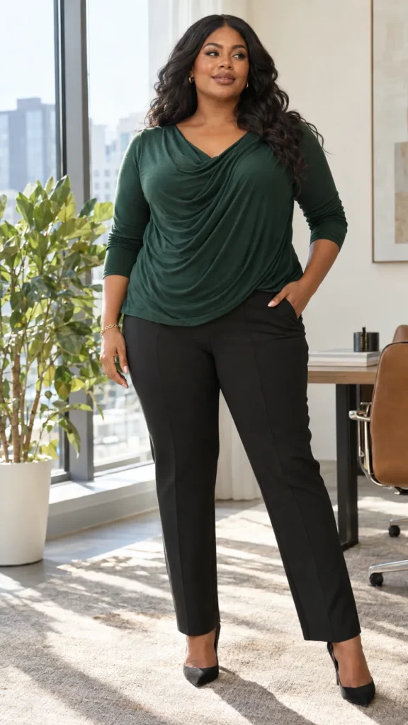 Draped Front Tops That Skim Without Clinging