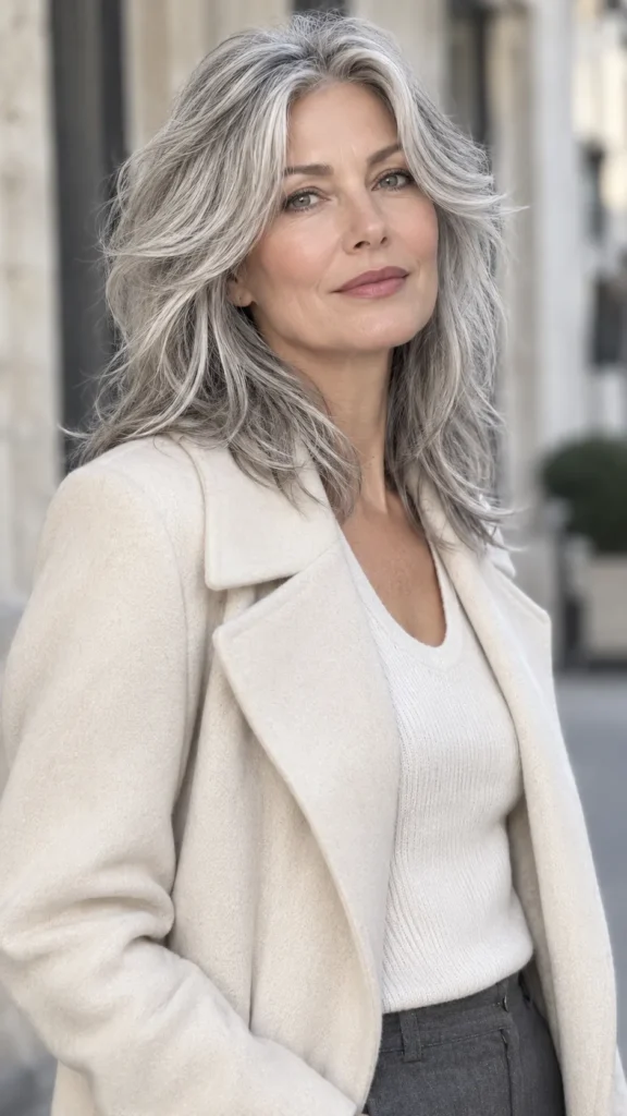 Going Gray Gracefully at Medium Length