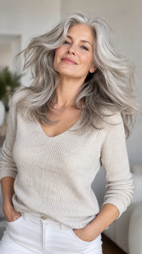 Layered Gray Hairstyles For Volume