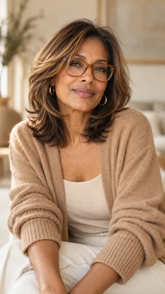 Medium Length Layers the Sweet Spot for Glasses Wearers