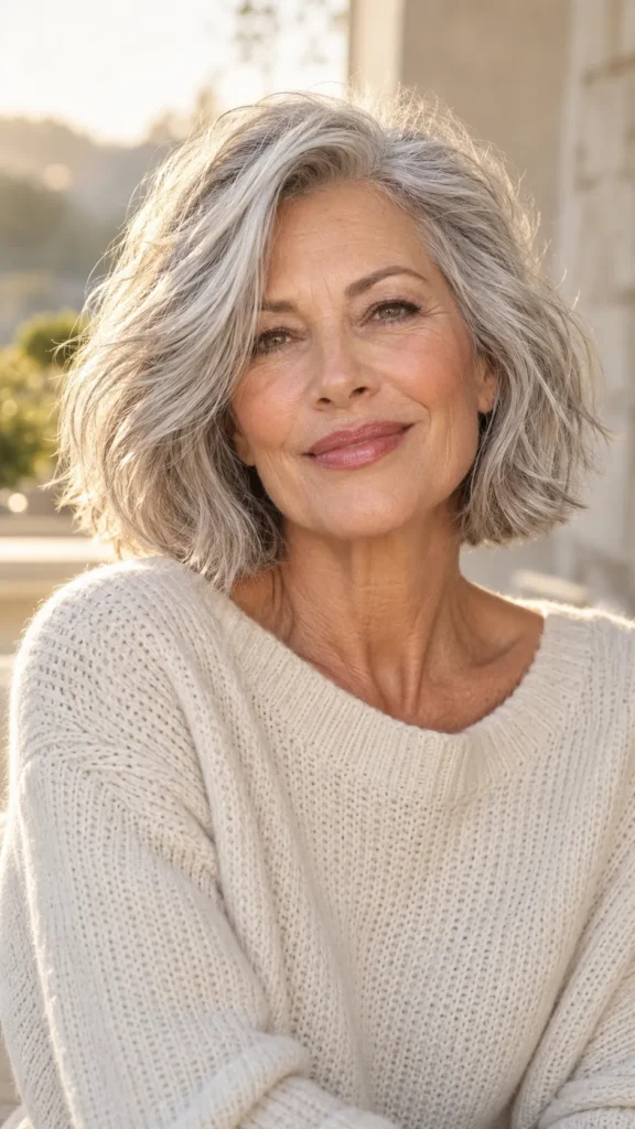 Natural Silver Textured Bob