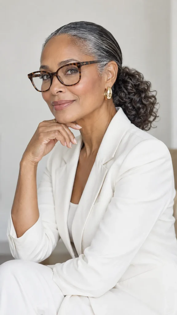 Sleek Low Curly Ponytail