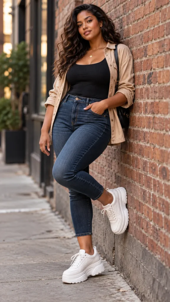 Straight and Slim Denim Over Wide Leg