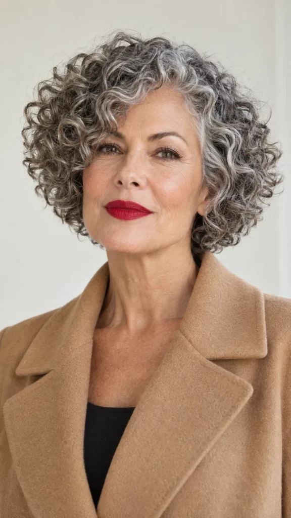 Tapered Curly Bob for Thick Coarse Hair