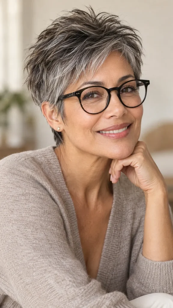 The Choppy Pixie That Makes Your Glasses Look Intentional