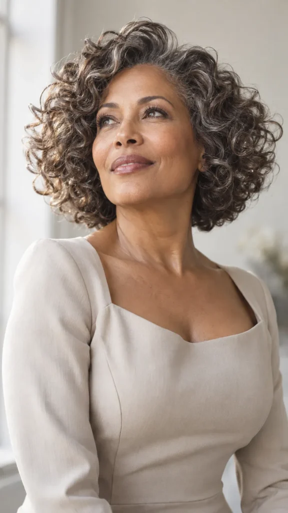 Voluminous Curly Bob with Root Lift