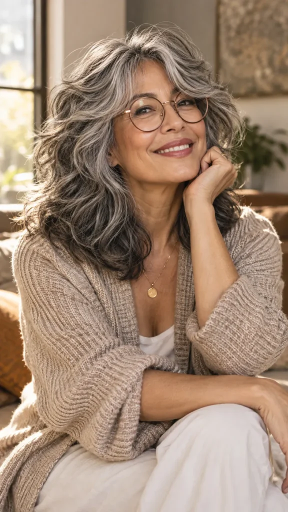 Voluminous Layered Shag for Thick Hair