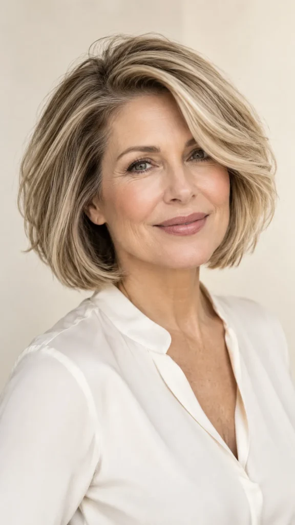 Volumizing Bob With a Side Part