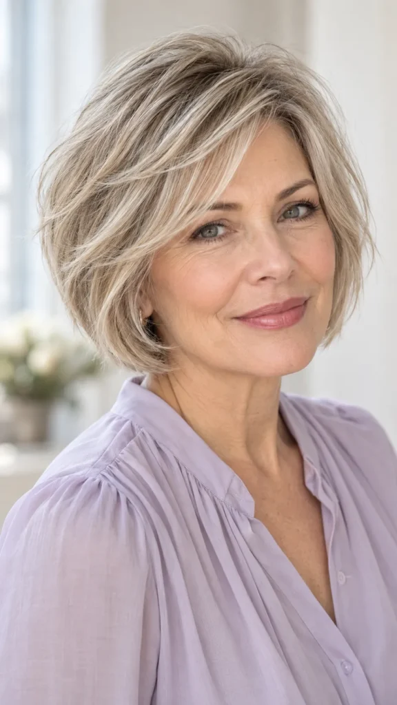 Wispy Layered Bob for Fine Hair