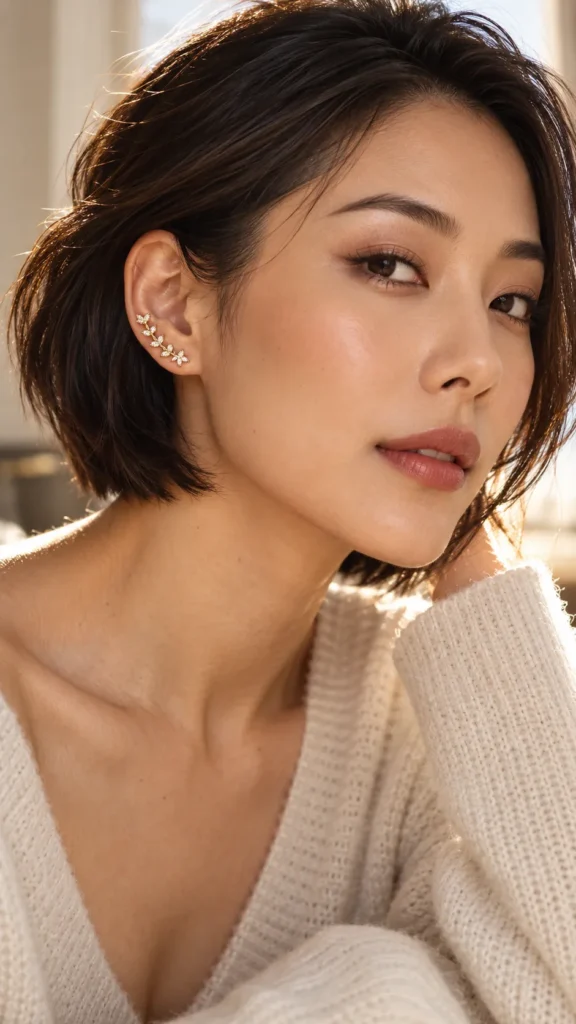 Cluster Studs and Ear Climbers for Cheekbone Love