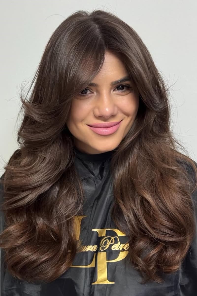 Butterfly haircut ideas with long soft layers and bouncy movement