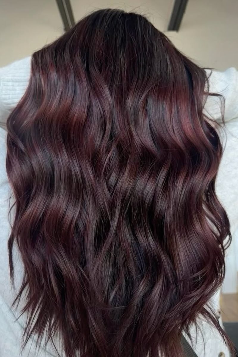Dark cherry root melt brunette