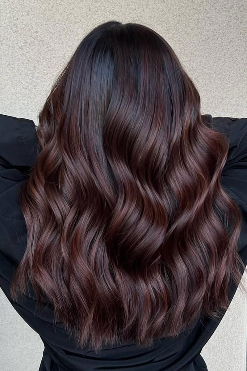 Wine stained cherry brunette hair