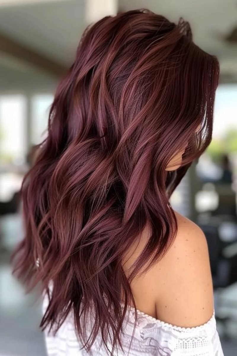 Cherry cola brunette for fine hair