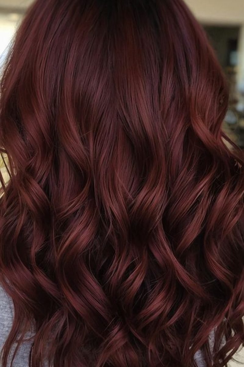 Smoky cherry brunette hair