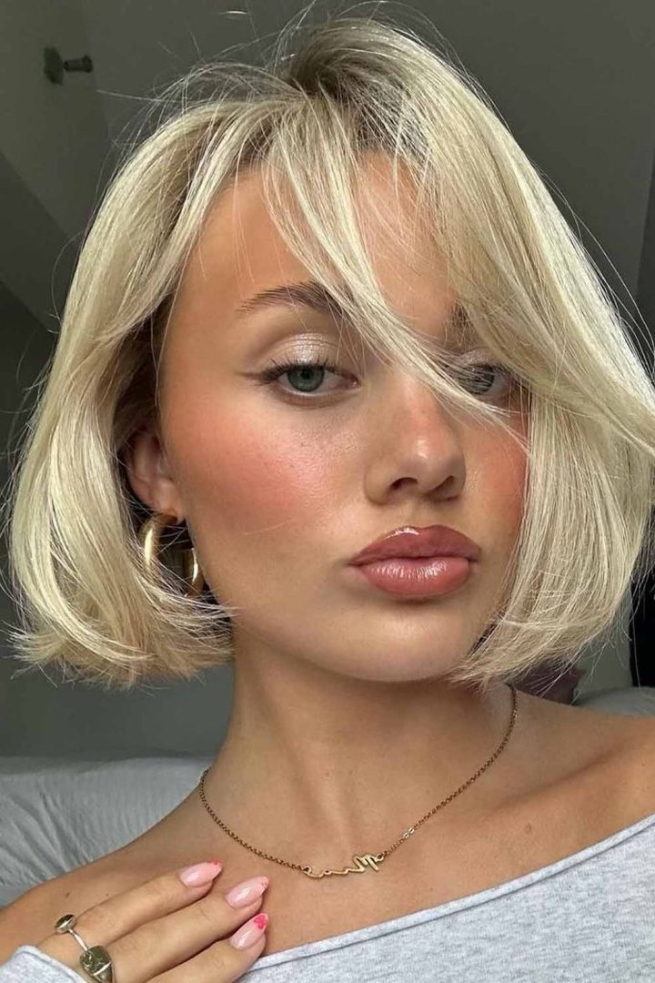 Sleek straight french bob glossy finish