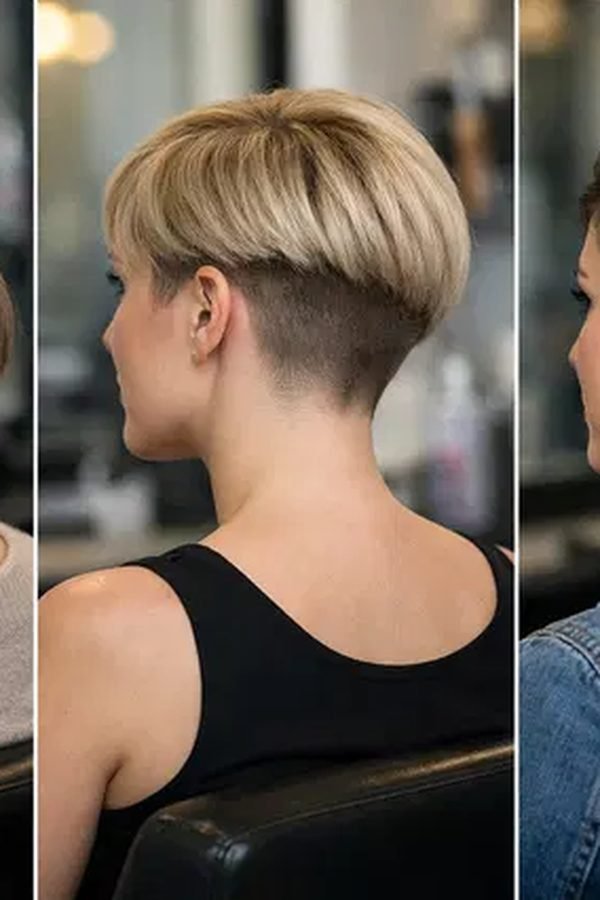 French bob with undercut nape detail