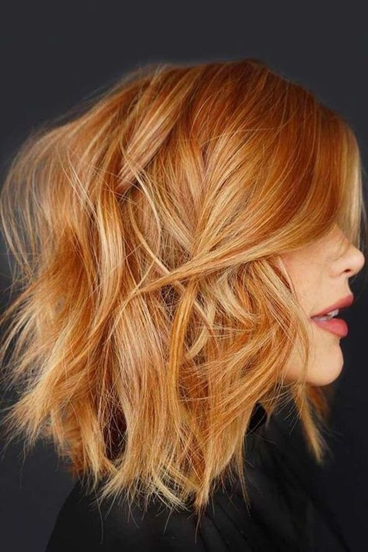 Copper blonde beach waves with texture