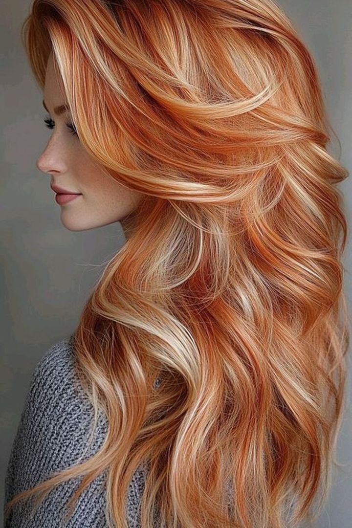 Soft copper blonde with lowlights for depth
