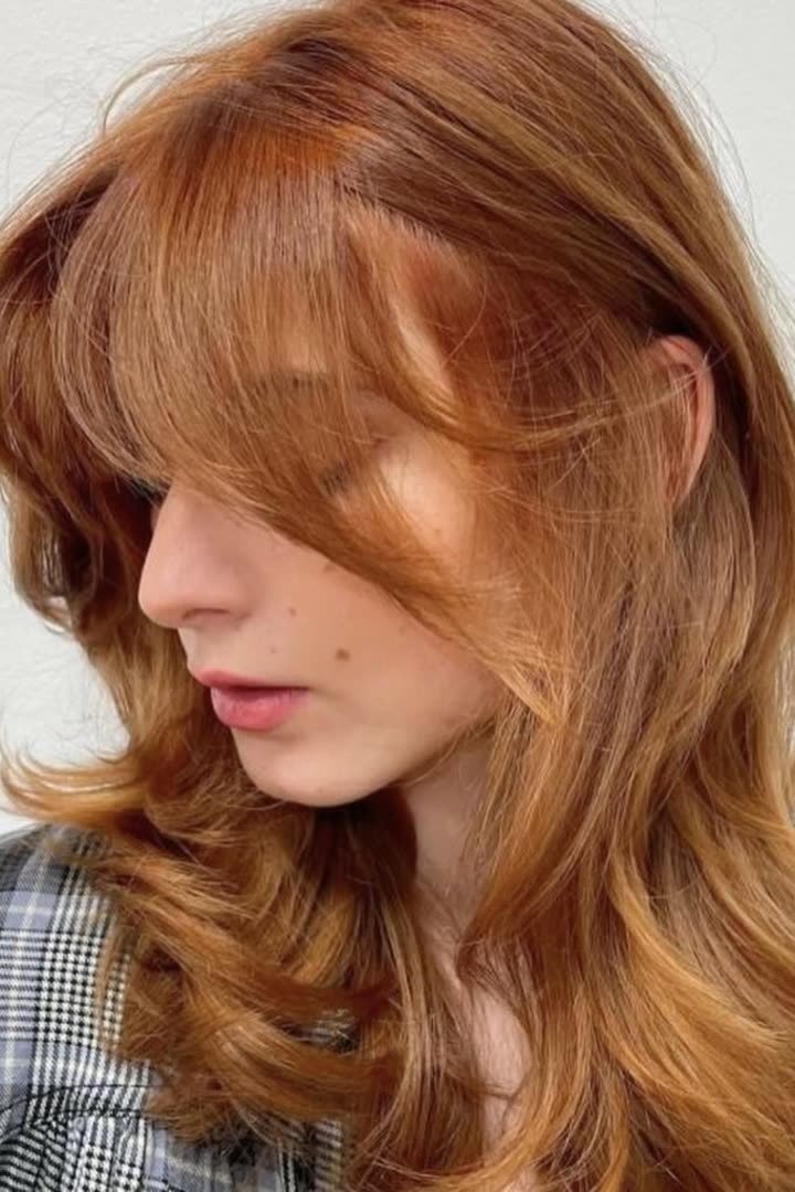 Copper kitty cut with warm dimensional tones