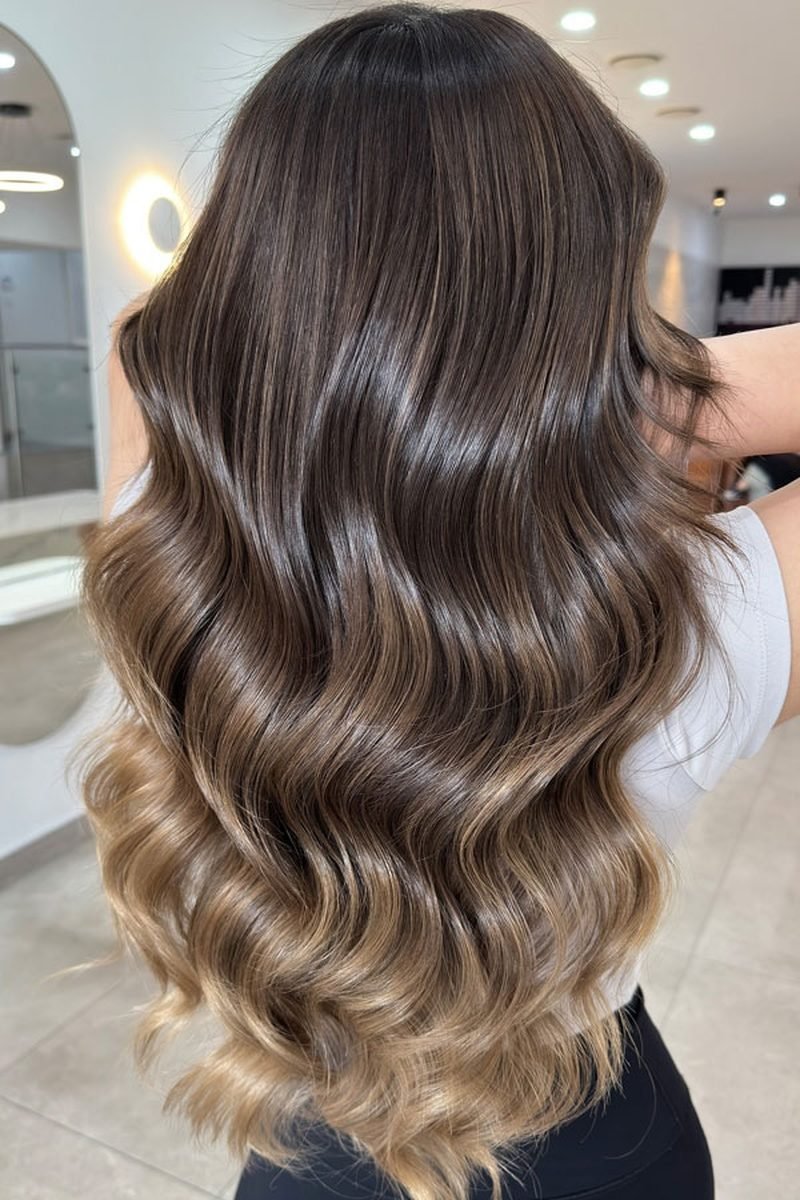 Mocha toffee swirl balayage