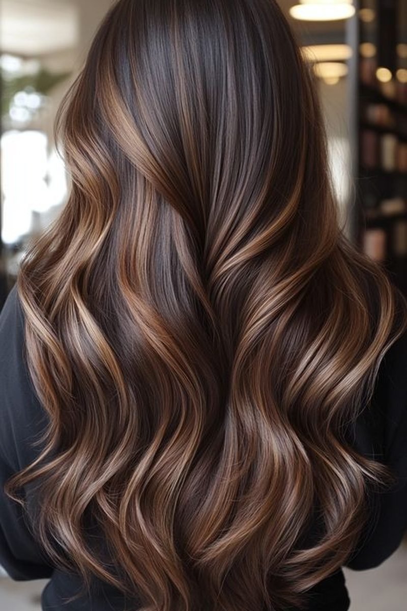 Dark mocha dimensional balayage