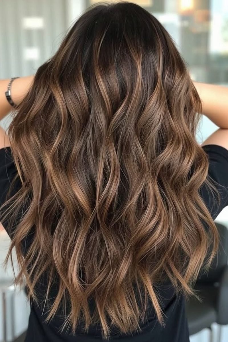 Deep mocha with caramel ends