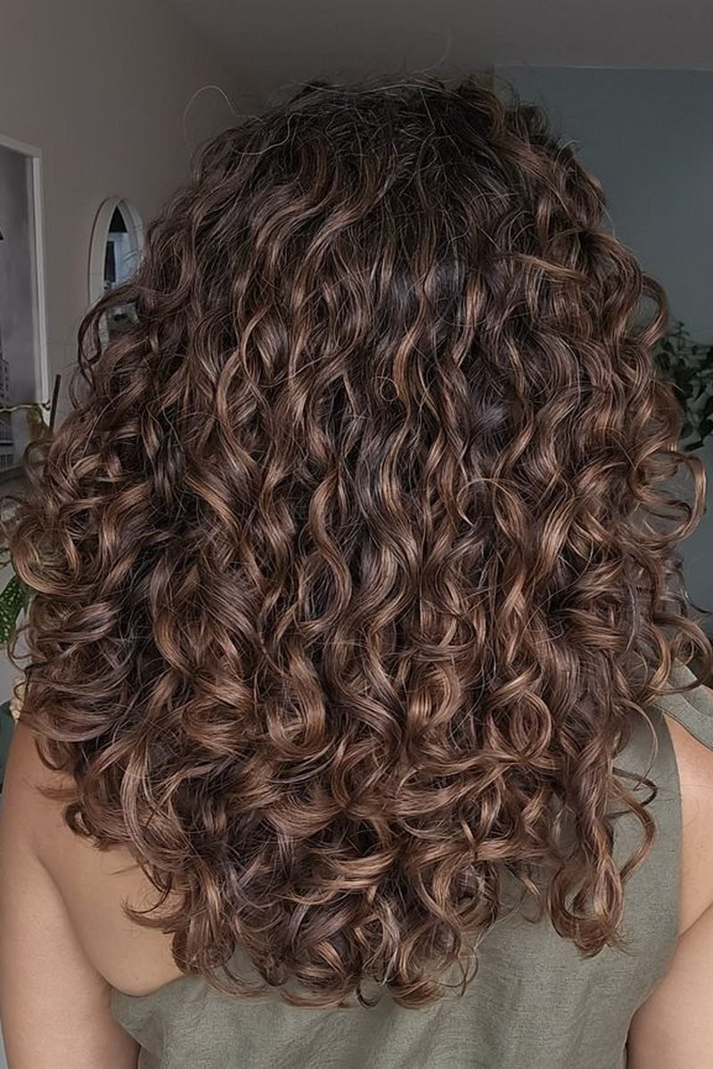 Mocha balayage lob haircut