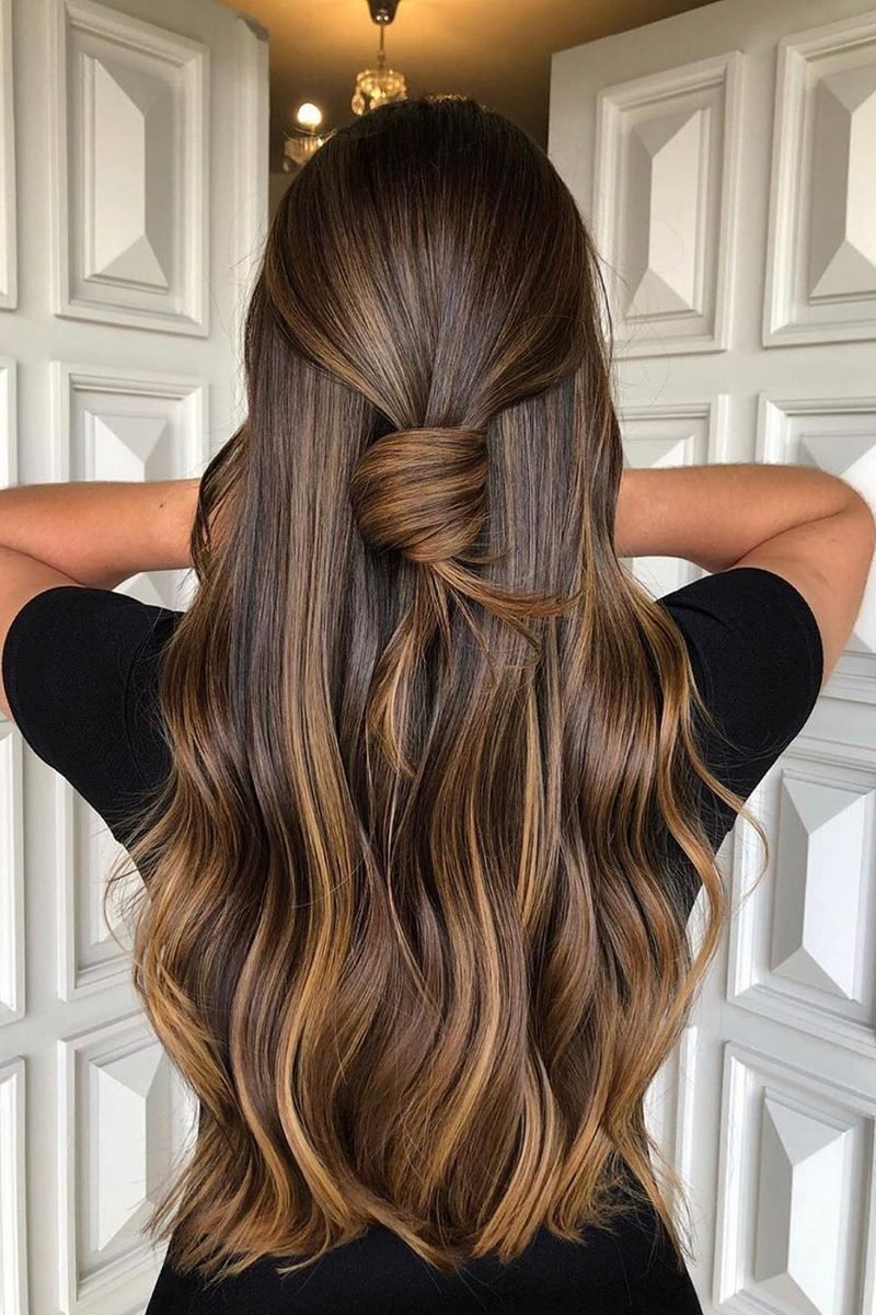 Natural looking mocha balayage